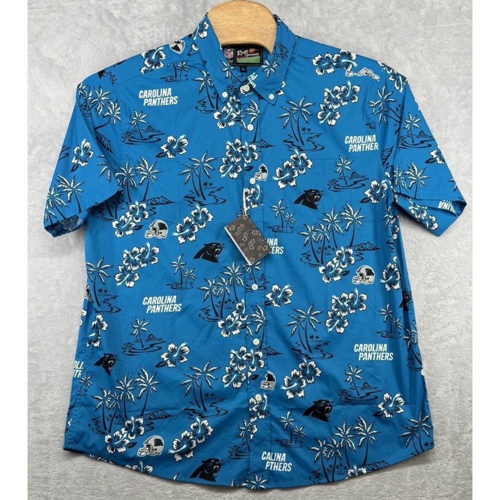 Reyn Spooner Carolina Panthers Football NFL Hawaiian SS Shirt Men's XL‎ NWT
